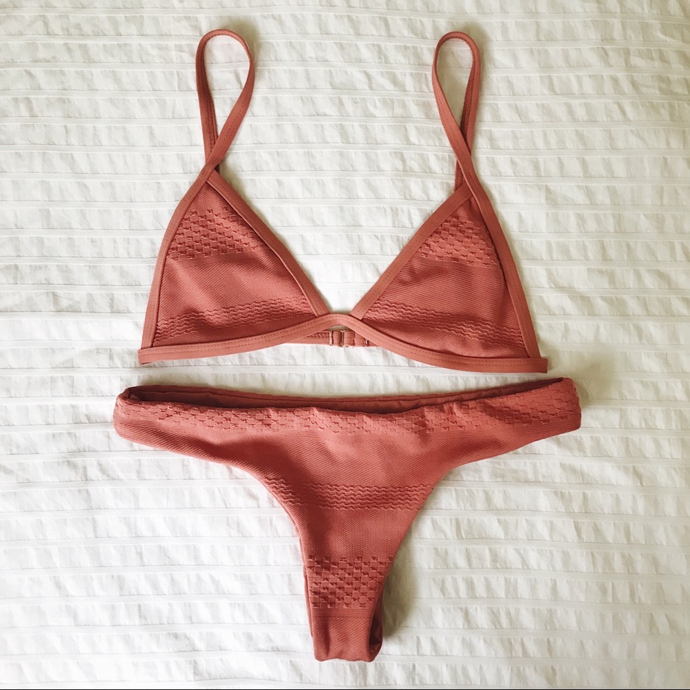 TAVIK Pink Triangle Bikini Top & Bottom, S
